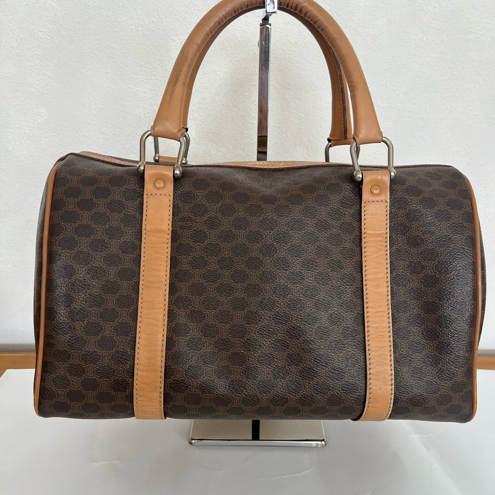 Vintage Celine Macadam Coated canvas leather brown M13 Boston Bag Speedy - Picture 7 of 13